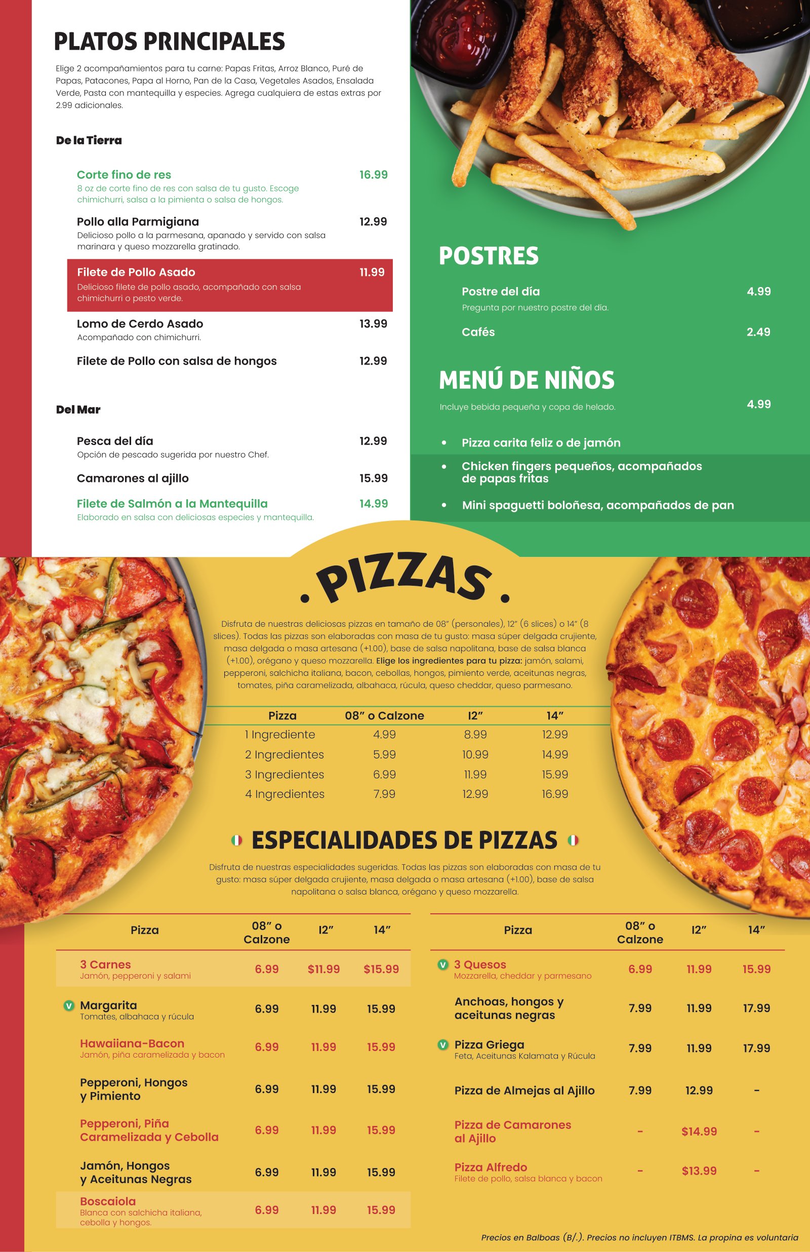 Menú – página 2